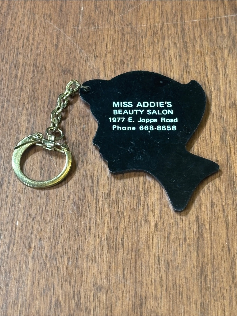 Miss Addie's Black Acrylic Salon Keychain